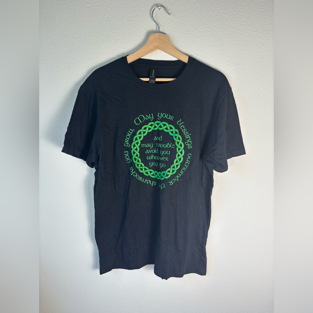 Gildan black and green graphic t-shirt  may your blessing size M-NWOT
